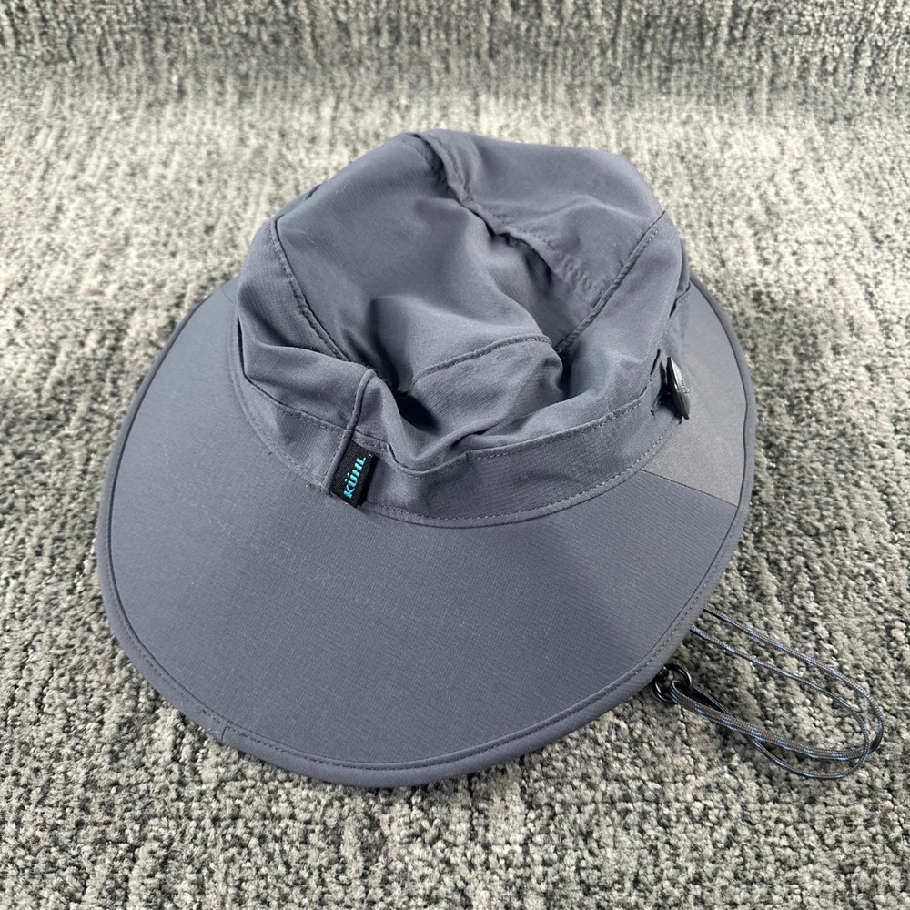 Kuhl Sun Blade Hat Charcoal Gray Blue L/XL Recycled Nylon Wide Brim Sun Hat
